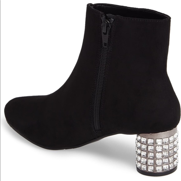 Sparkling Crystal Embellished Kitten Heel Booties - Picture 4 of 5